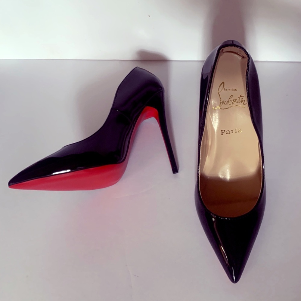 Black patent leather heels